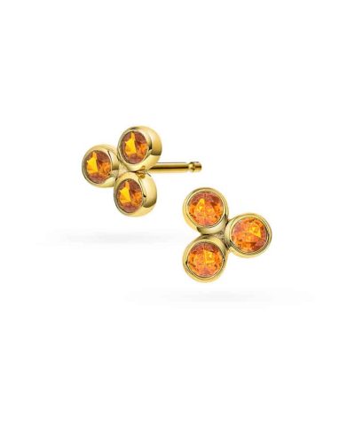 Øredobber i sølv med orange zirkonia