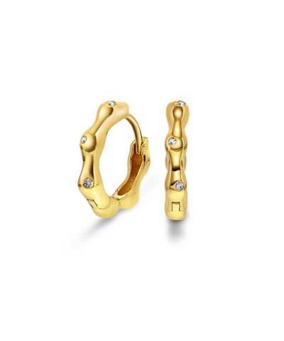 Øreringer i sølv med zirkonia, 15 mm