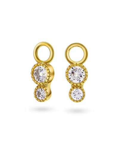 Duo charms i sølv med blank zirkonia