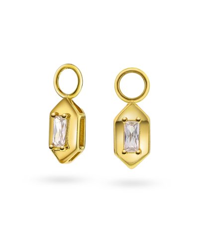 Square charms i sølv med blank zirkonia