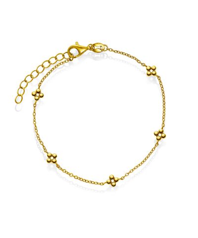 Armbånd i sølv, kulekjede blomst