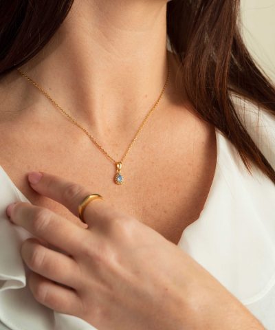 Alternative view of Smykke i sølv med lys blå zirkonia