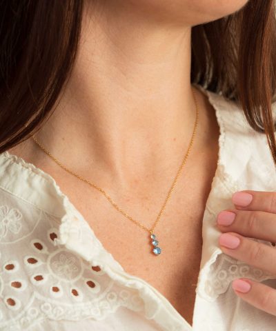 Alternative view of Smykke i sølv med aqua-blå zirkonia