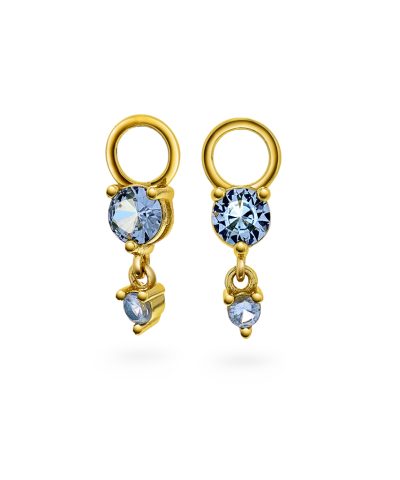 Glow charms i sølv med lys blå zirkonia