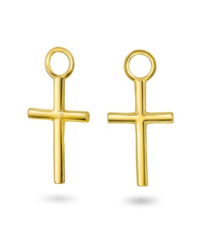 Golden cross charms i sølv