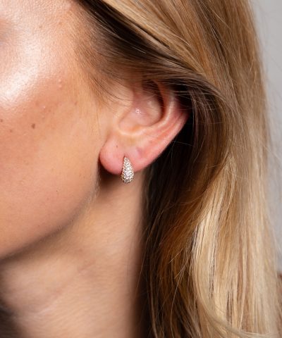 Alternative view of Øredobber i sølv med blank zirkonia