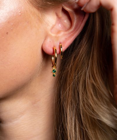 Alternative view of Duo charms i sølv med grønn zirkonia