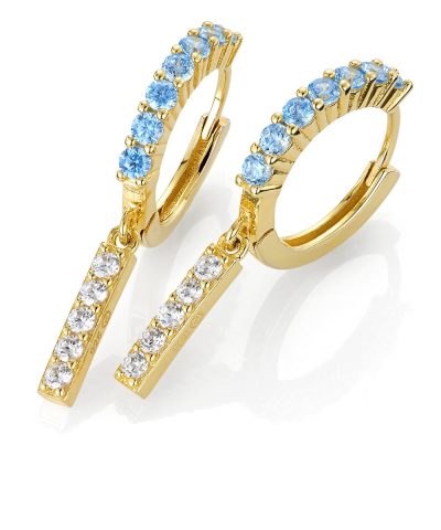 GD Louisa Forgylte øreringer i sølv med zirkonia stener