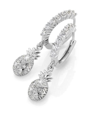 GD Pineapple Øreringer i sølv med zirkonia stener