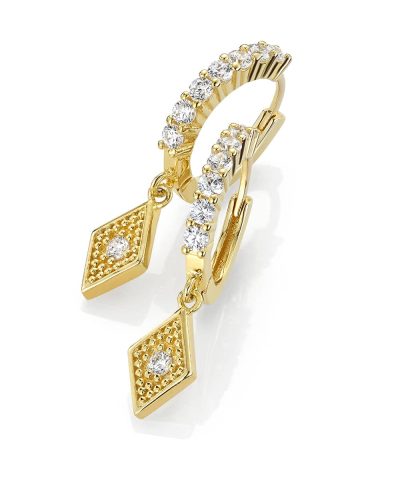 GD Stella Forgylte øreringer i sølv med zirkonia stener