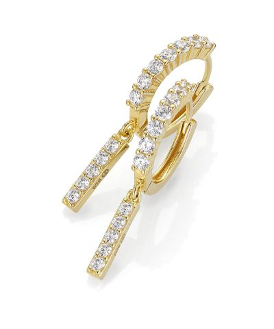 GD Louisa Forgylte øreringer i sølv med zirkonia stener