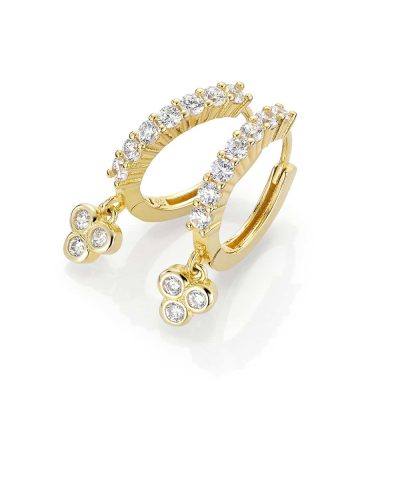 GD Otilie Forgylte øreringer i sølv med zirkonia stener