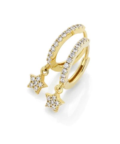 GD Star Forgylte øreringer i sølv med zirkonia stener