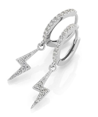 GD Lightning Øreringer i sølv med zirkonia stener