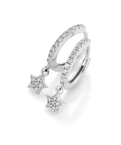 GD Star Øreringer i sølv med zirkonia stener