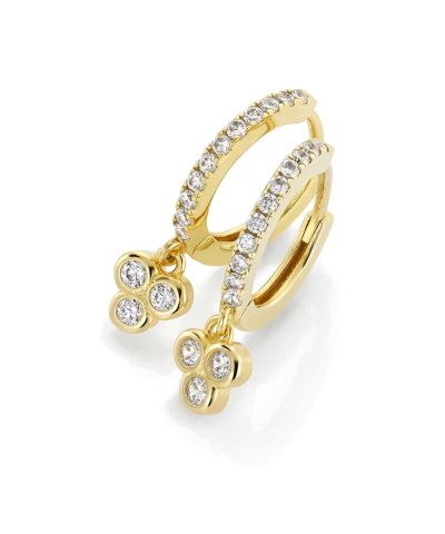 GD Otilie Forgylte øreringer i sølv med zirkonia stener