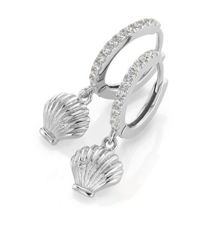 GD Seashell Øreringer i sølv med zirkonia stener