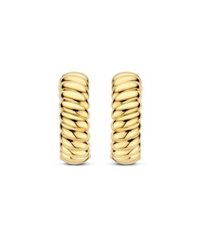 Alternative view of Ti Sento Vintage Ribbed Hoops