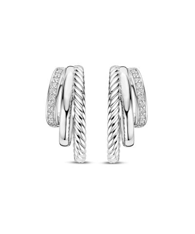 Alternative view of Ti Sento Zirconia Structure Earrings