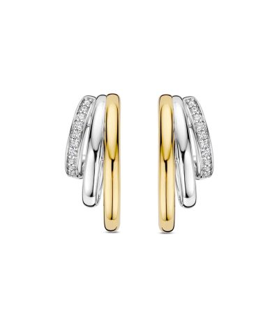 Alternative view of Ti Sento Zirconia Structure Earrings