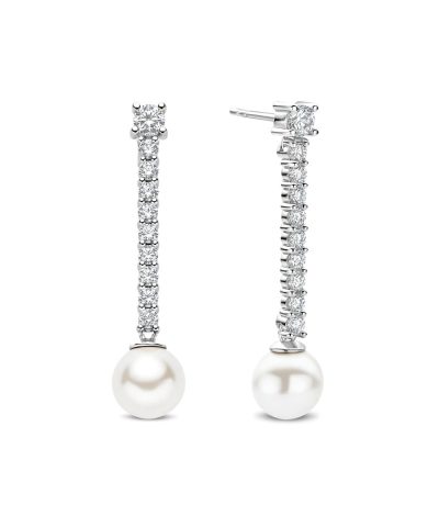 Ti Sento Drop Zirconia Pearl Earrings
