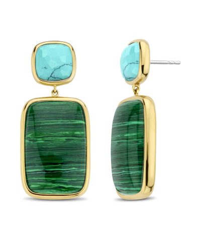 Ti Sento - Milano malachite and turquoise earrings 7876MA