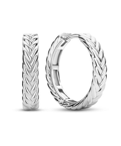 Ti Sento - Milano Braided silver hoops 7883SI