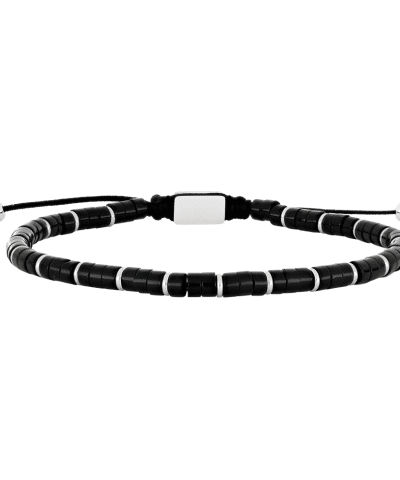 SON armbånd black onyx med stål 19-25cm
