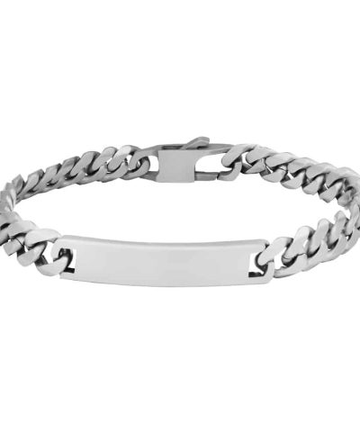 SON armbånd stål med plate børstet 23cm