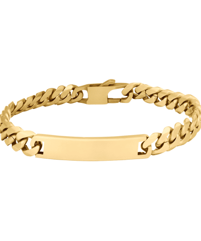 SON armbånd stål med plate børste 19cm IPGold