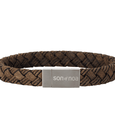 SON armbånd mørkebrun kalveskinn 23cm 10mm
