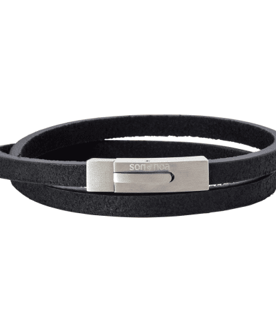 SON armbånd sort kalveskinn 41cm 6mm