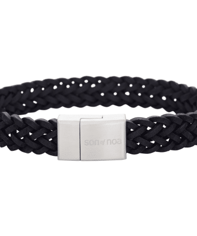 SON armbånd sort kalveskinn 23cm