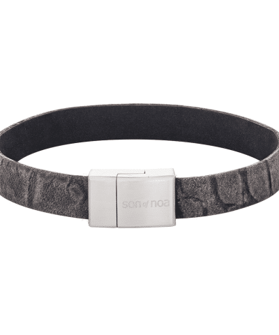 SON armbånd grå kalveskinn 23cm