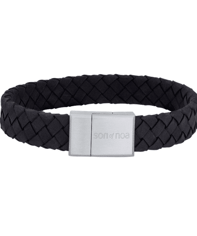 SON armbånd sort kalveskinn 23cm 12mm