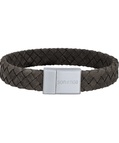 SON armbånd grå kalveskinn 19cm 12mm