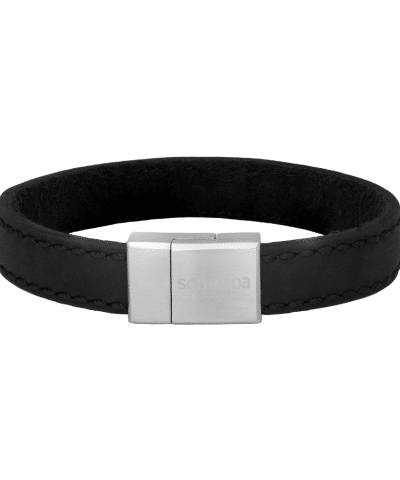 SON armbånd sort kalveskinn 23cm 12mm