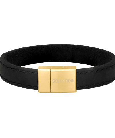 SON armbånd sort kalveskinn 21cm 12mm