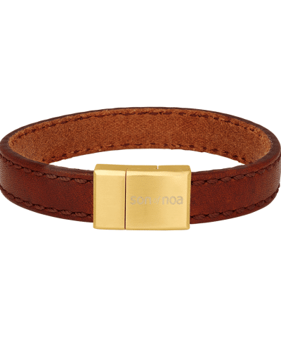 SON armbånd brun kalveskinn 21cm 12mm