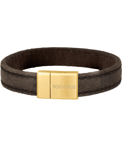 SON armbånd mørkebrun kalveskinn 23cm 12mm