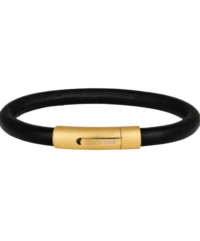 SON armbånd sort kalveskinn 23cm 6mm