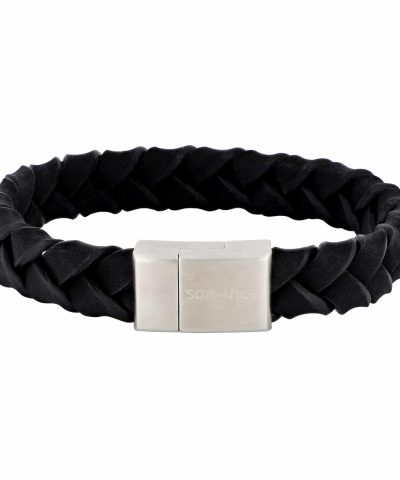 SON armbånd sort kalveskinn 21cm