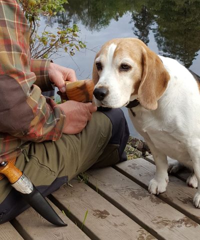 Alternative view of EIK Barn - Hjort slirekniv med sølvdekor