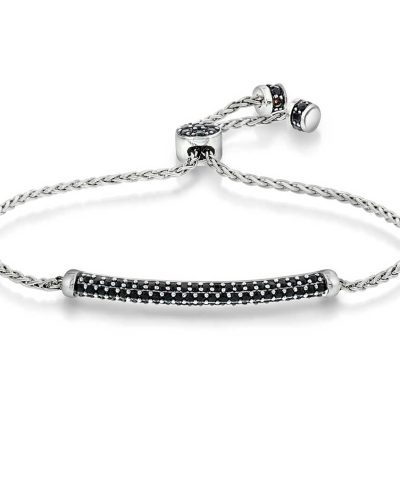 Armbånd i sølv med sort spinell