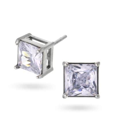 Øredobber i stål med zirkonia M