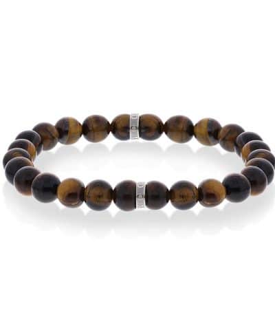 Armbånd i stål med tigerøye