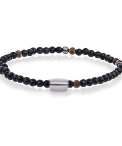 Armbånd i stål med sort hematitt