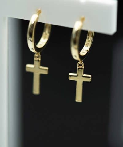 Alternative view of Øreringer i sølv, kors