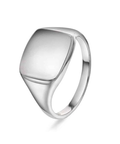 King ring i sølv, signetring large