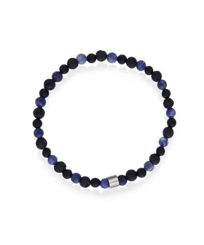 F&S armbånd JR med stenperler, sort/blå